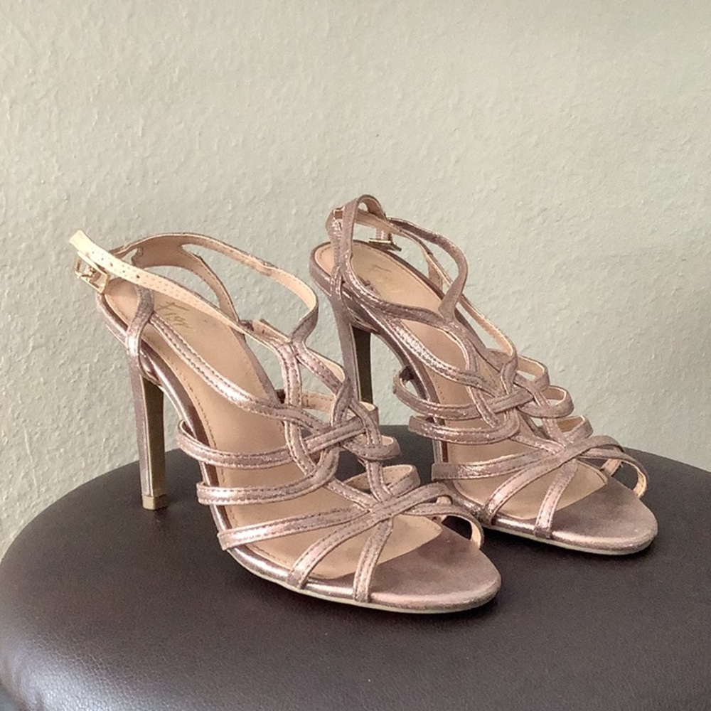 FIONI Rose Gold Laced High Heels